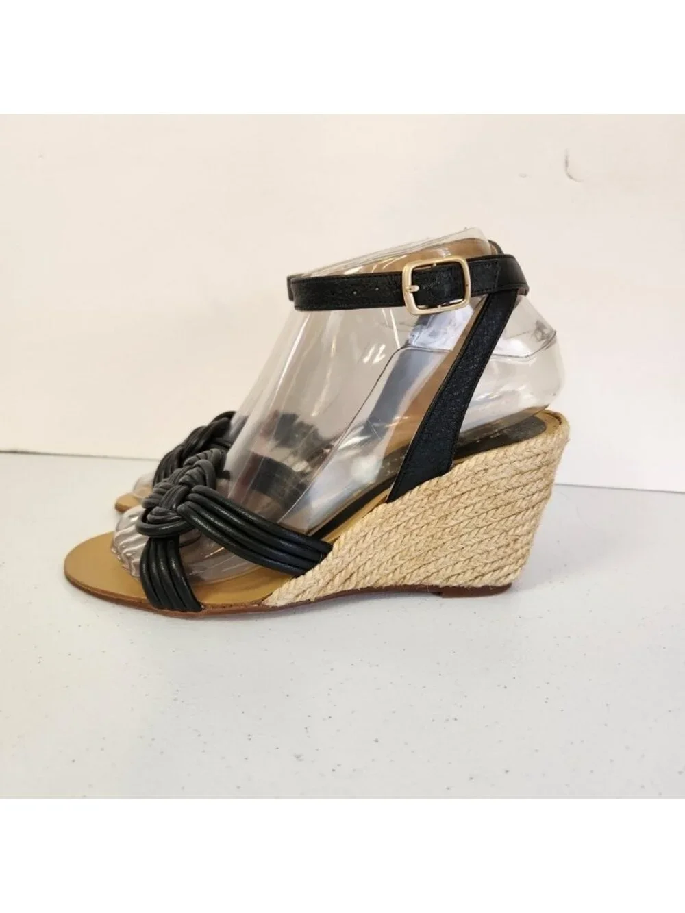 Palomitas by Paloma Barcelo Black Knot Sandals Shoes Wedge Heels Open Toe 36 6